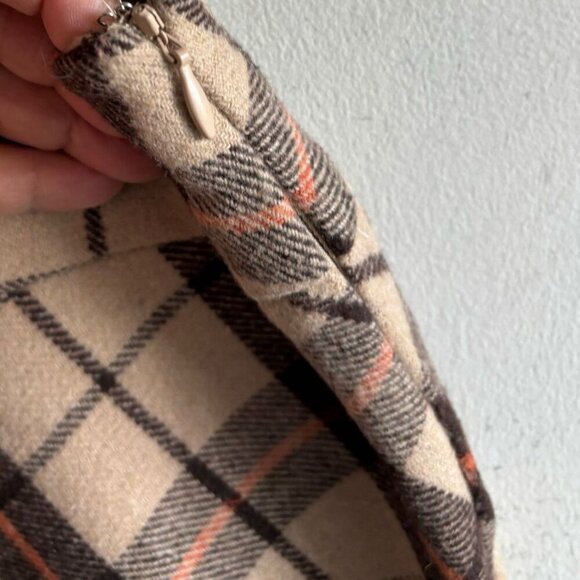 Zac And Rachel  Women Plaid A lined Side zip Winter Skirt Brown Size 10 - Picture 6 of 10